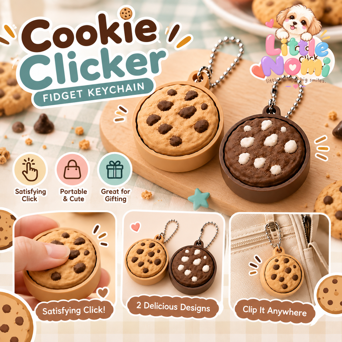 Cookie Clicker Fidget Keychain
